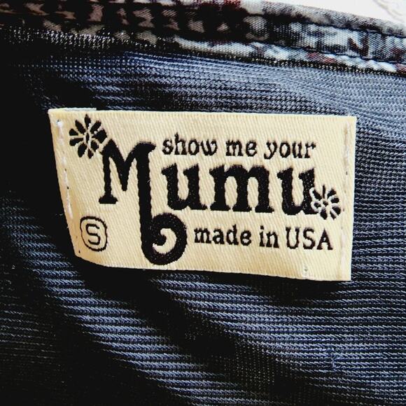 SHOW ME YOUR MUMU GRAY/BROWN SNAKE PRINT WITH RUFFLE SLEEVE SIZE SMALL - Picture 2 of 6